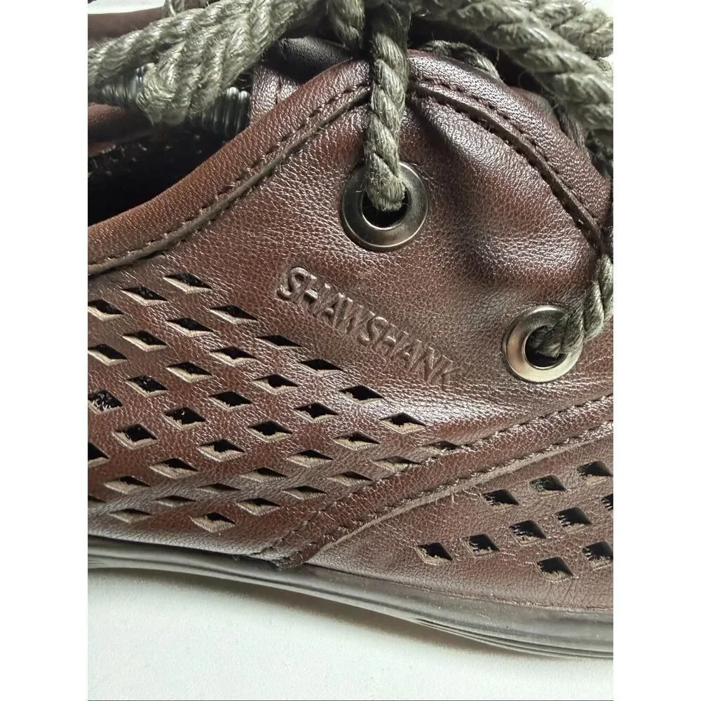 Shawshank Brown Perforated Leather Lace Up Comfort Shoes Men’s Size 42 EU/8,5 US